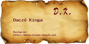 Daczó Kinga névjegykártya